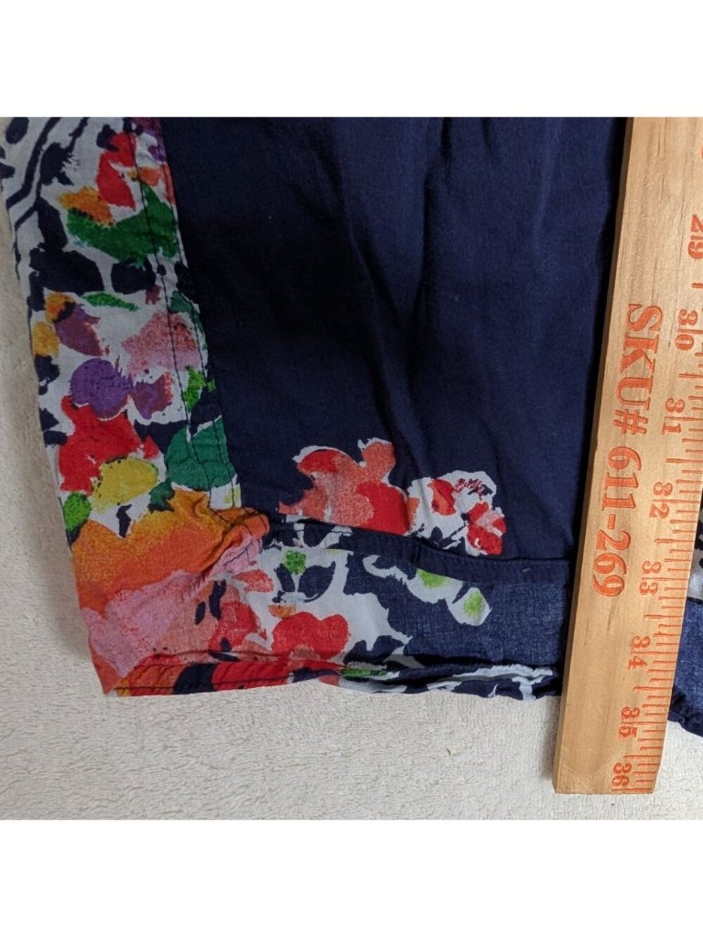 Lauren Ralph Lauren Navy Floral & Paisley Poplin Nightgown Night Shirt Size 3X - Picture 5 of 11